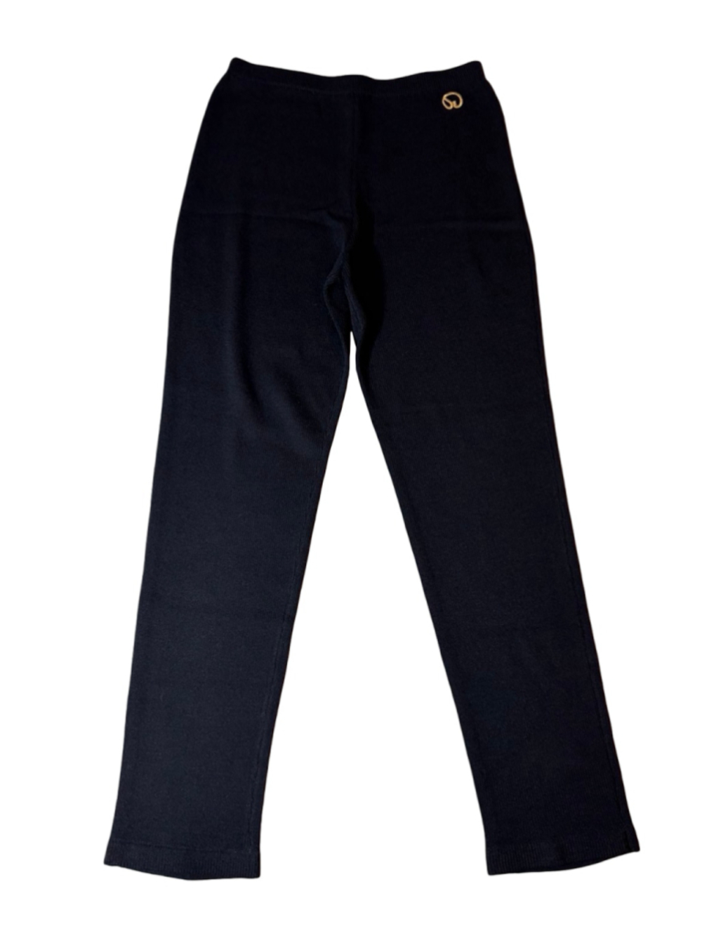 St. John Collection Marie Gray Santana Knit Black Pants Size 8 USA Pull On